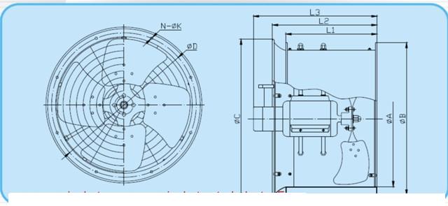 Cấu tạo quạt hướng trục chống cháy nổ